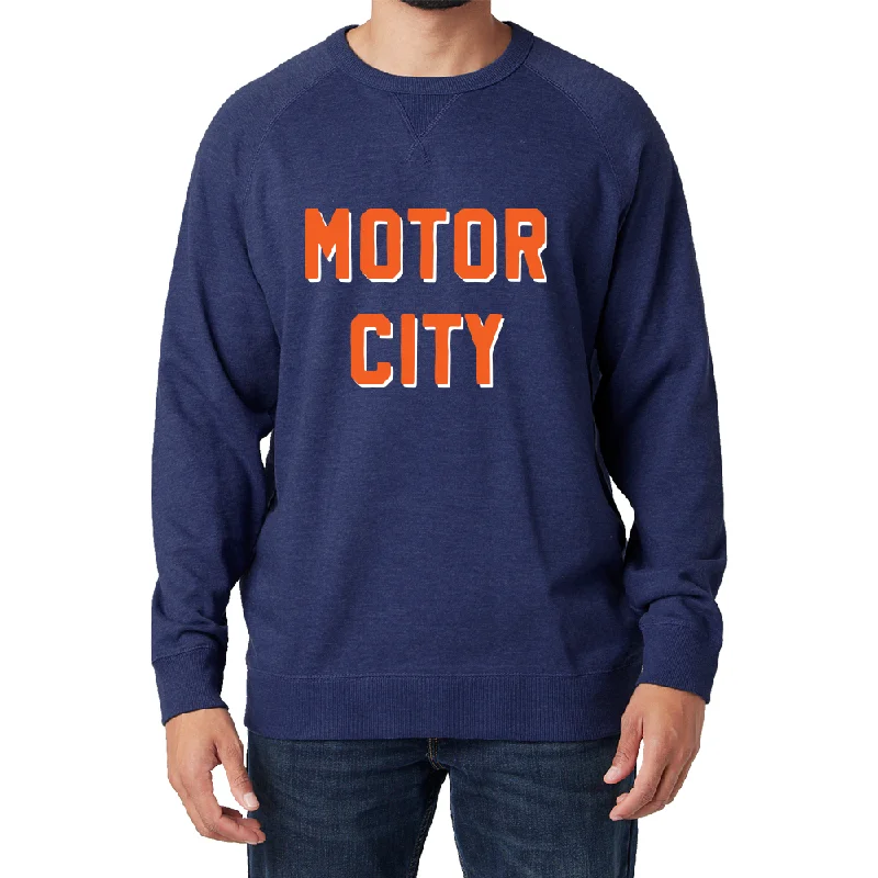 Men's zip-up sweatshirt-Motor City French Terry Crew Sweatshirt