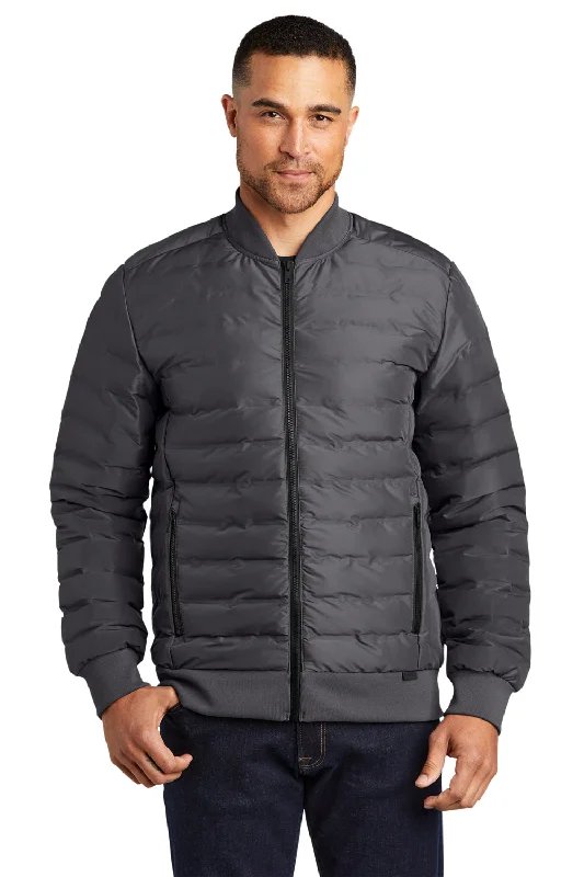 Men's versatile trench coat-Ogio Mens Street Puffy Full Zip Jacket - Tarmac Grey - Closeout