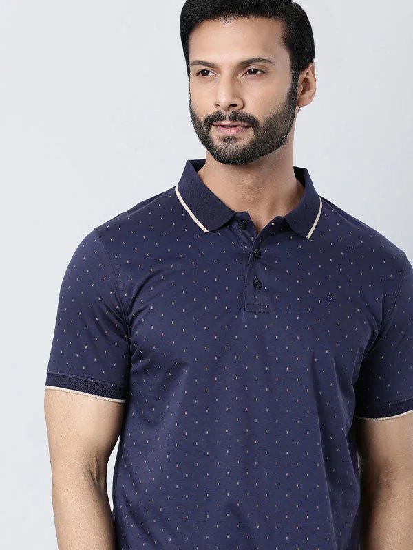 Men's eco-conscious office polo shirt-Men Printed Polo T-Shirt