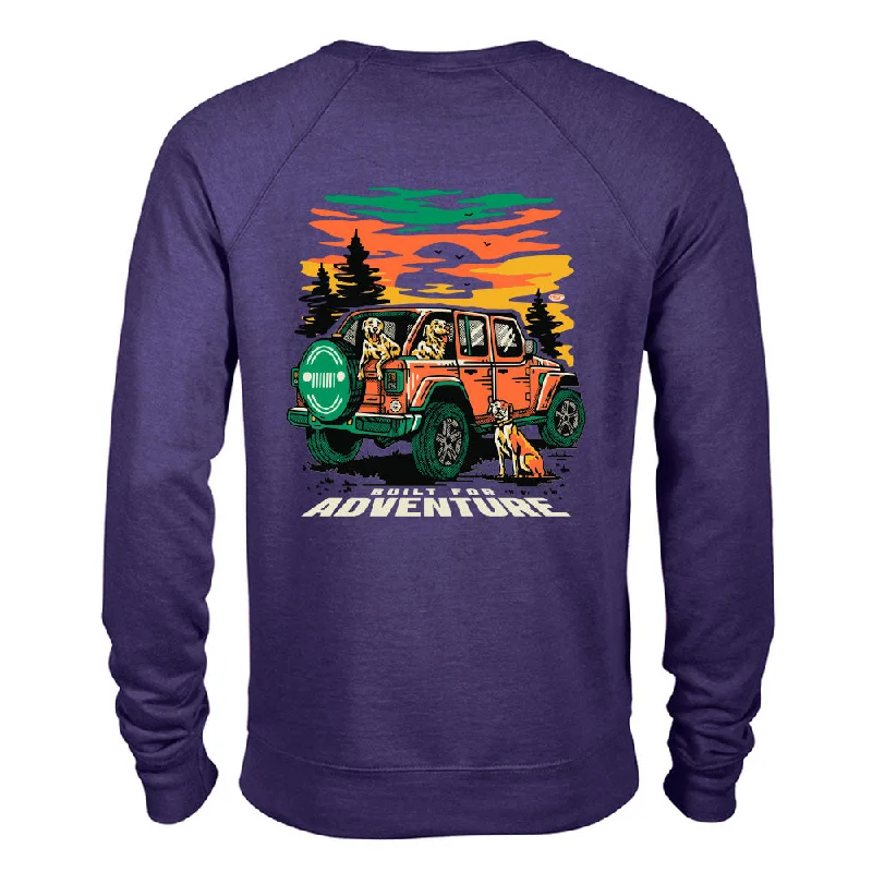 Men's plain sweatshirt-Jeep® Dogs - French Terry Crew Neck Sweatshirt - Purple