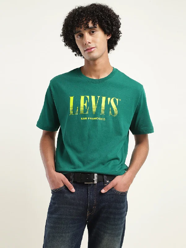 Men's recycled material t-shirt-Men's Brand Logo Oversized T-Shirt