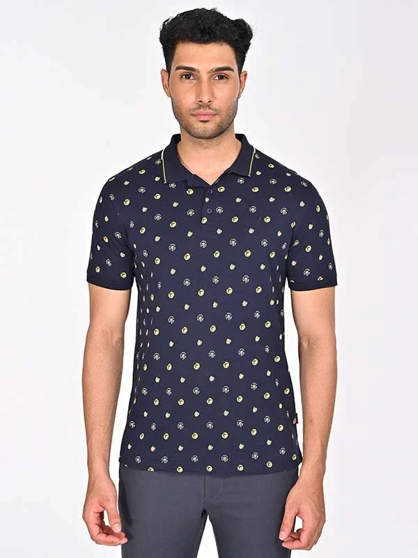 Men's tech-fabric casual wear polo shirt-Men Printed Polo T-Shirt