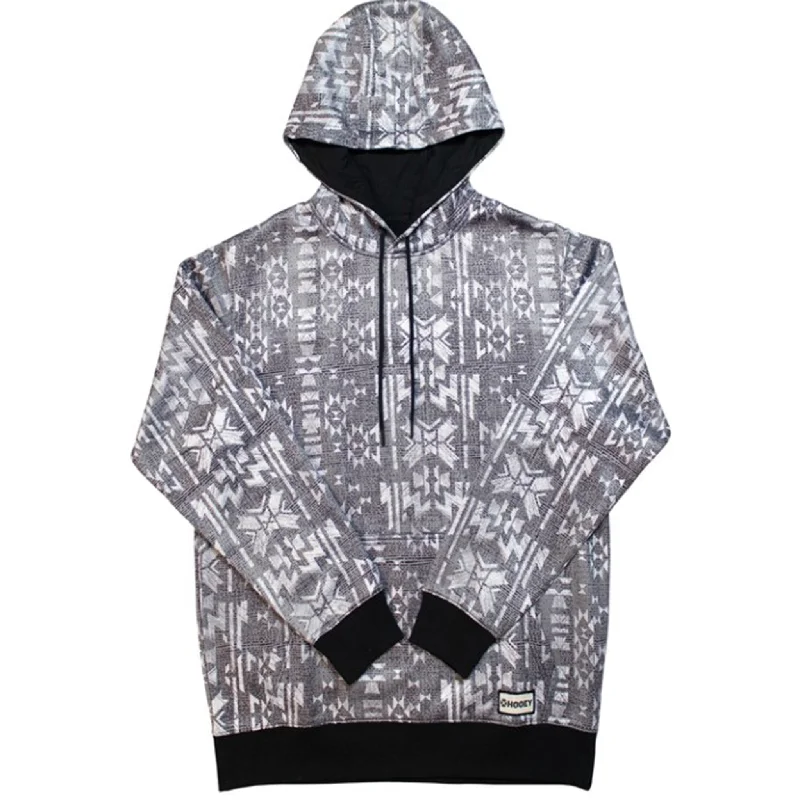 Men's functional fleece hoodie-Hooey Men's Mesa Grey and White Hoody