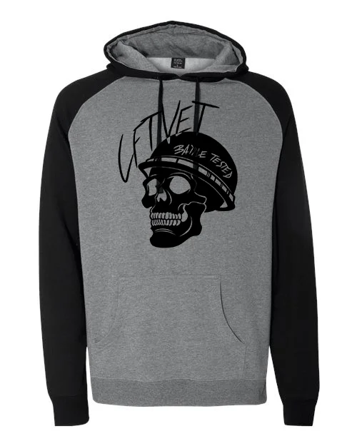 Men's eco-friendly workout hoodie-Battle Tested Skull Hoodie