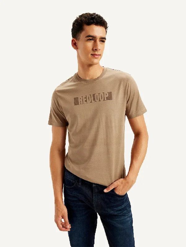 Men's cozy fit t-shirt-Men's Typographic Print Slim Fit T-shirt