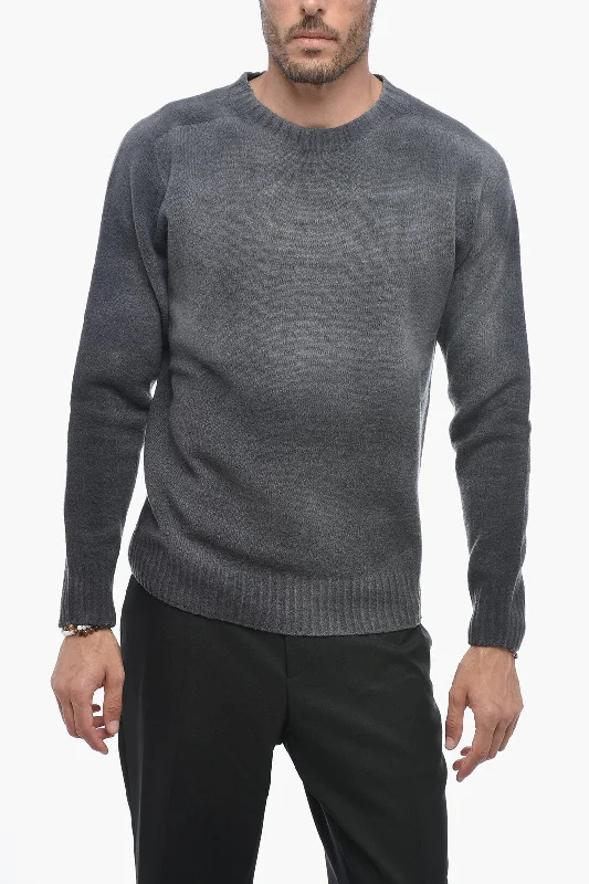 Men's performance pullover-Altea Crew Neck Cashmere Blend Sweater with Degradè Bottom