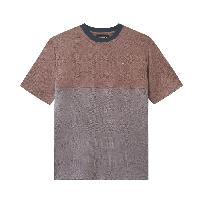 Men's performance-enhancing t-shirt-Color Block - Salmon