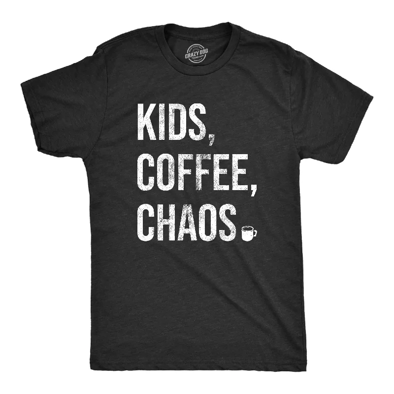 Men's earthy tones t-shirt-Kids Coffee Chaos Men's T Shirt