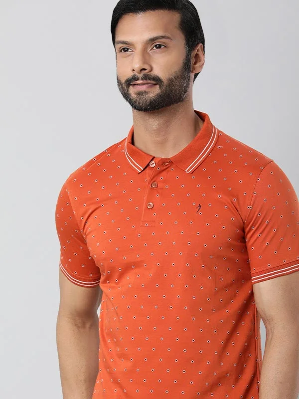 Men's high-stretch casual wear polo shirt-Men Printed Polo T-Shirt