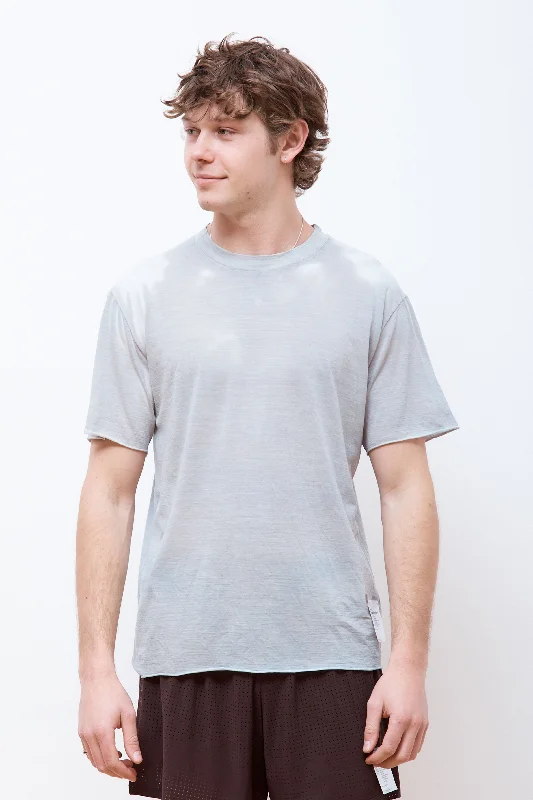 Men's high-neck t-shirt-CloudMerino T-Shirt Thermo Blue Grey