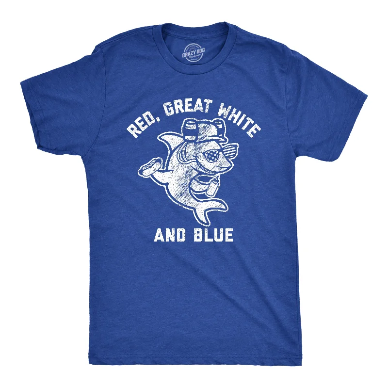 Men's versatile wear t-shirt-Red, Great White, And Blue Men's T Shirt