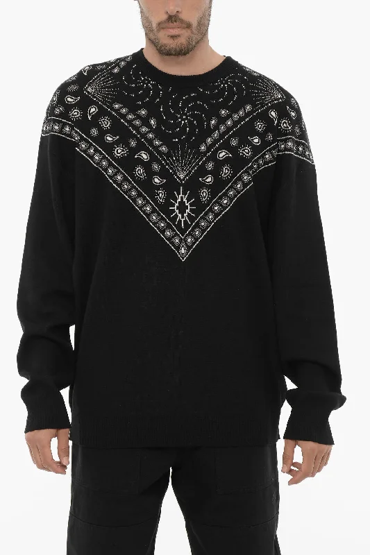 Men's performance knit-Marcelo Burlon Bandana Motif Crew-neck Sweater