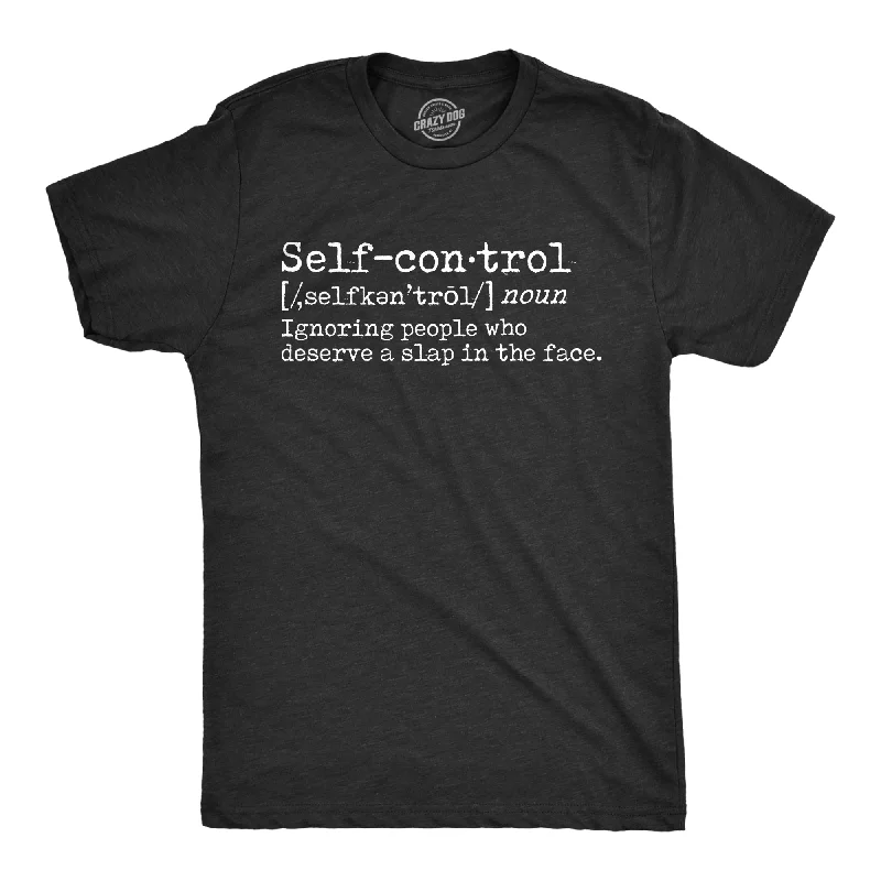 Men's contemporary t-shirt-Self Control Definition Men's T Shirt