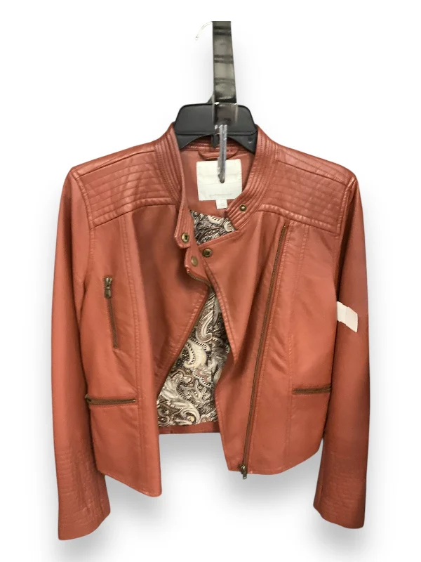 Men's fashion-forward field jacket-Jacket Moto By Anthropologie In Brown, Size: S