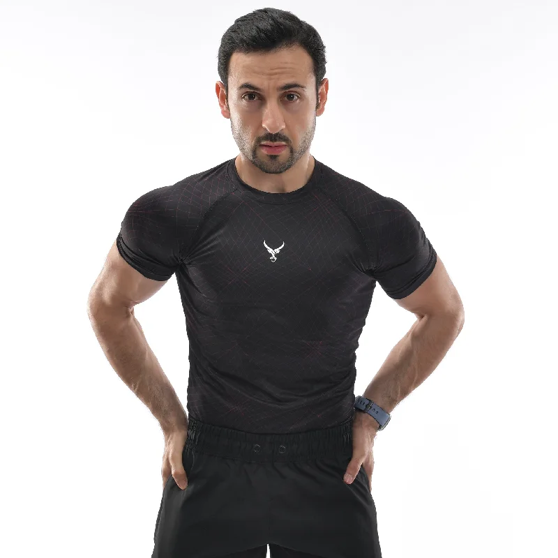 Men's yoga t-shirt-Spider Compression Tee