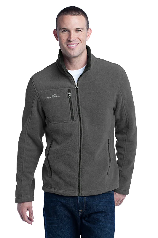 Men's sustainable windbreaker-Eddie Bauer Mens Full Zip Fleece Jacket - Steel Grey