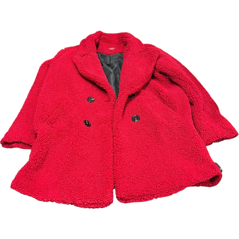 Men's weather-resistant hiking jacket-Jacket Faux Fur & Sherpa By Guess In Red, Size: L