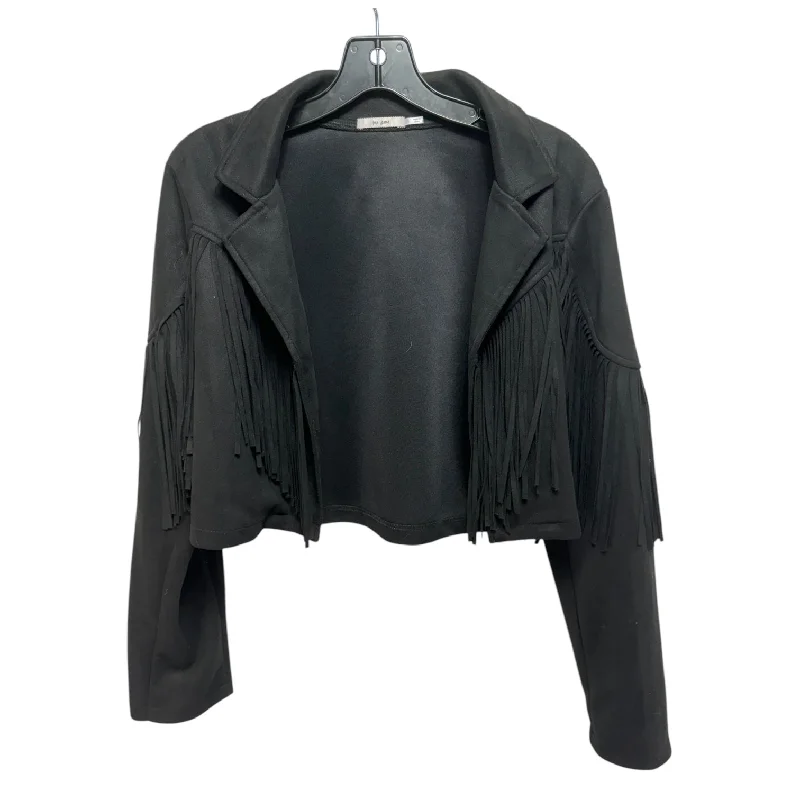 Men's wrinkle-free field jacket-Fringe Cropped Jacket Other By Mi Ami In Black, Size: L