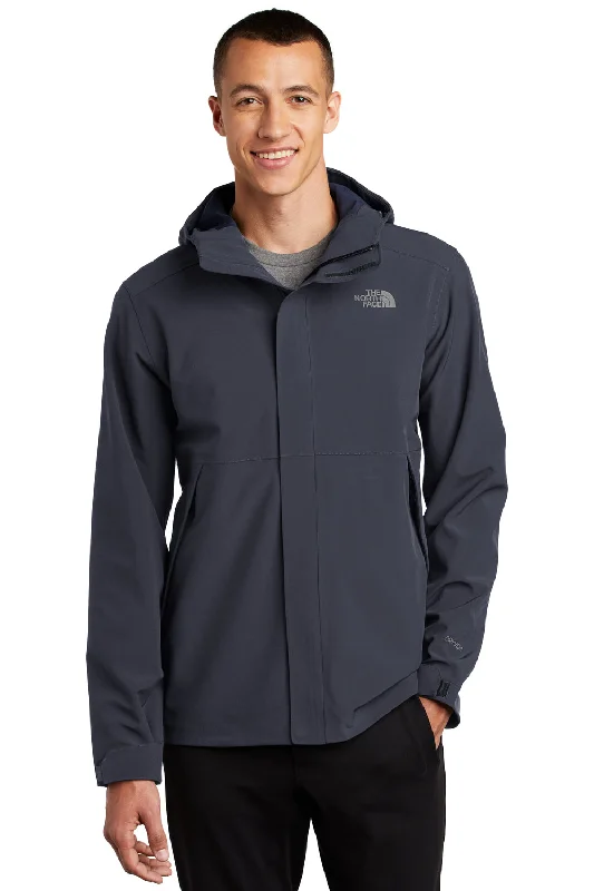 Men's antibacterial field jacket-The North Face Mens Apex DryVent Windproof & Waterproof Full Zip Hooded Jacket - Urban Navy Blue