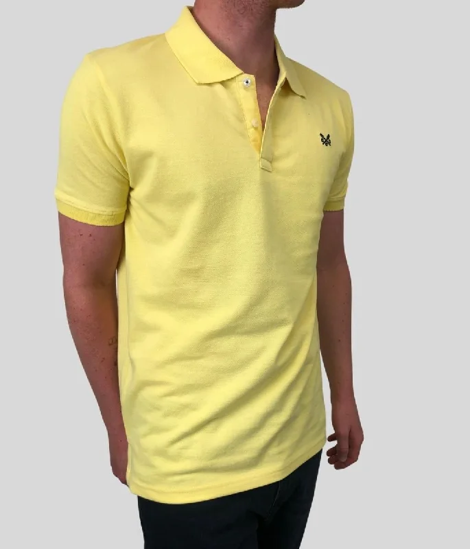 Men's eco-conscious casual polo shirt-Yellow Men's Cotton Polo Shirt