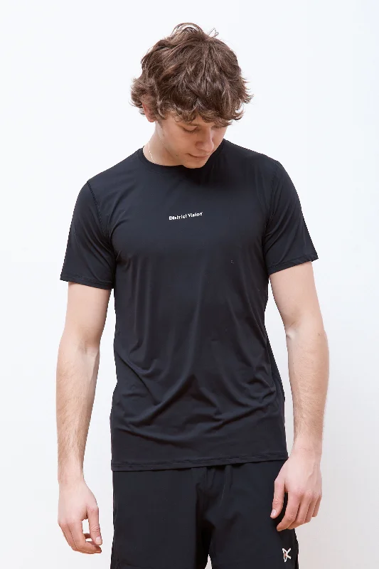 Men's travel-friendly t-shirt-Ultralight Aloe Short Sleeve Tee Black Wordmark