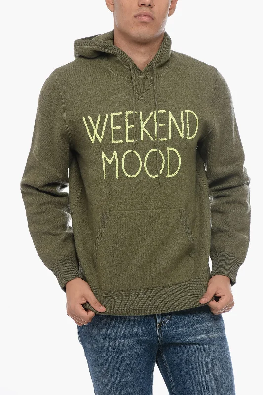 Men's crew neck sweater-MC2 Saint Barth Wool WEEKEND MOOD Sweater with Hood