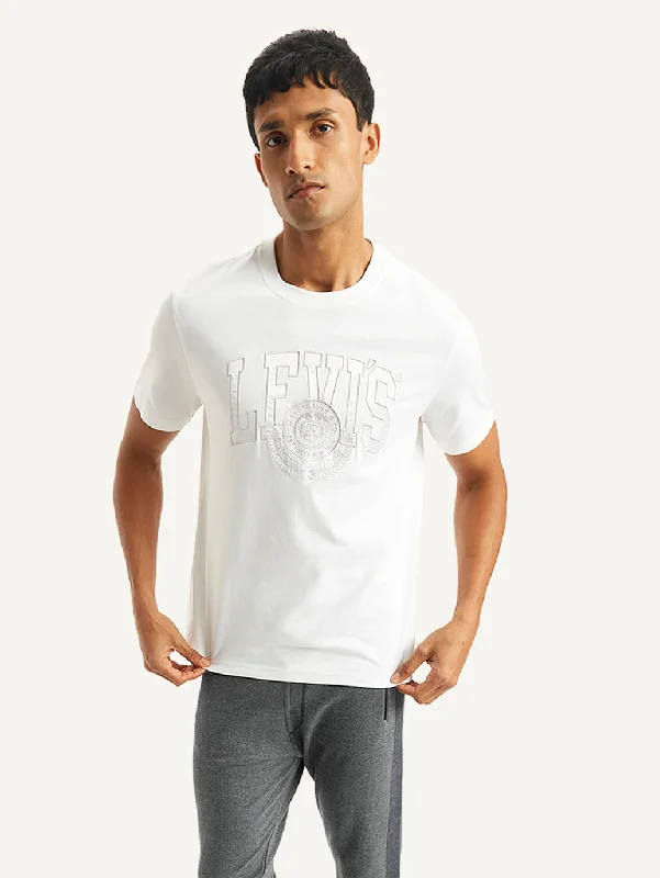 Men's cozy fit t-shirt-Men's Brand Logo Crew Neck T-shirt