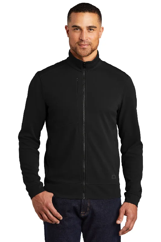 Men's lightweight bomber jacket-Ogio Mens Hinge Full Zip Jacket - Blacktop