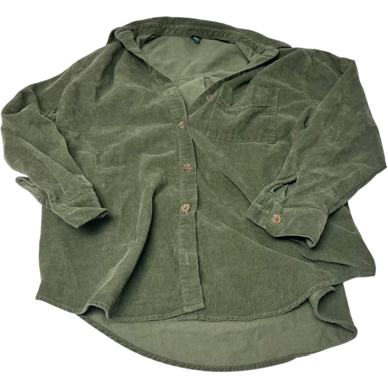 Men's comfortable softshell jacket-Jacket Shirt By Wild Fable In Green, Size: M