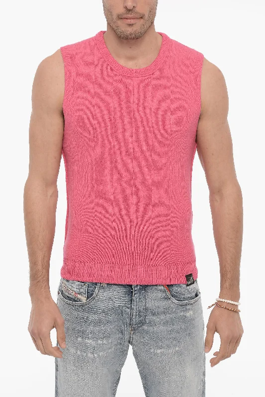 Men's quarter-zip sweater-Martine Rose Sleeveless Crew-neck Sweater