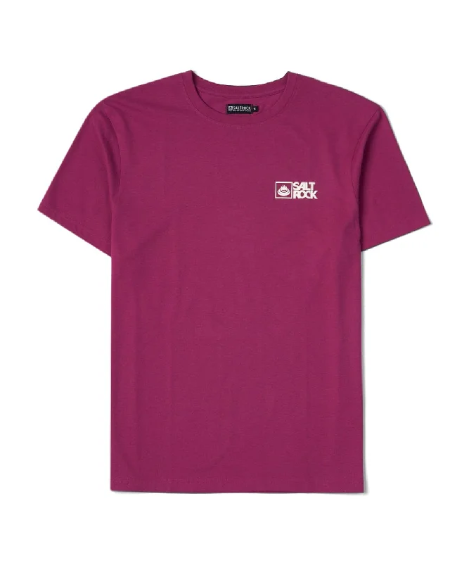 Men's weather-resistant t-shirt-Saltrock Original - Mens Short Sleeve T-Shirt - Burgundy