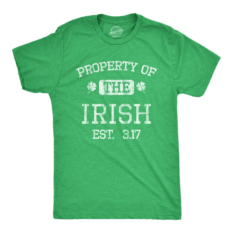 Men's wrinkle-resistant casual t-shirt-Property Of The Irish Men's T Shirt