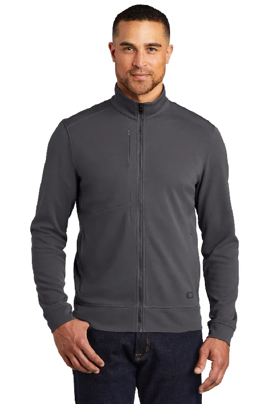 Men's antibacterial utility jacket-Ogio Mens Hinge Full Zip Jacket - Tarmac Grey