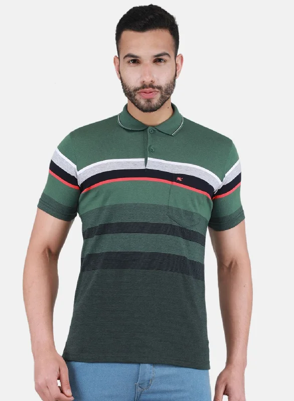 Men's sporty look t-shirt-Men Green Printed T-Shirt