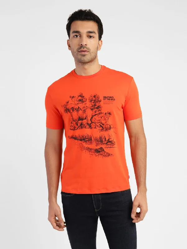 Men's travel-friendly t-shirt-Men's Graphic Slim Fit T-shirt