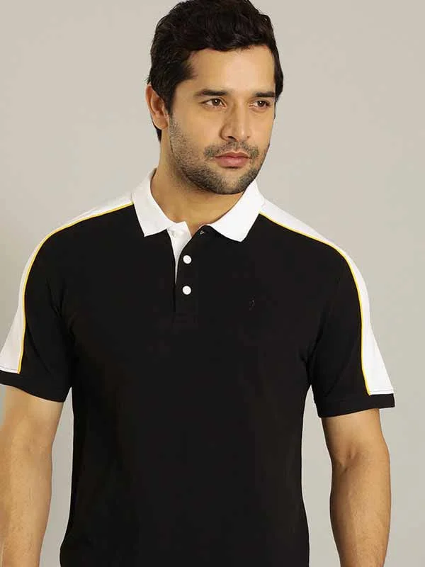 Men's adventure-ready casual polo shirt-Men Color Block Polo T-Shirt