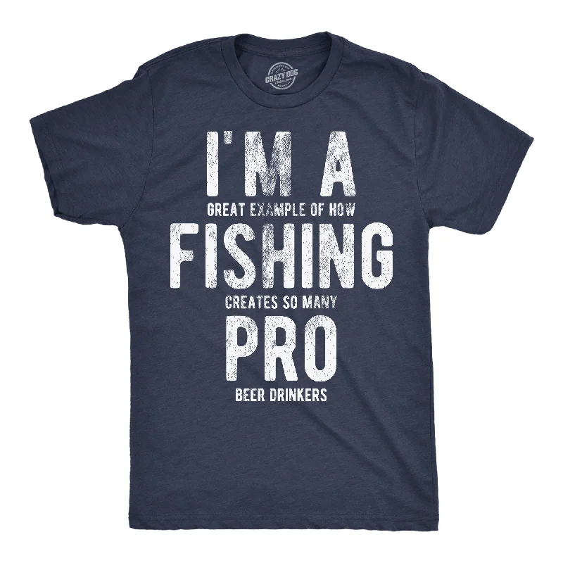 Men's high-neck t-shirt-Im A Great Exampe Of How Fishing Creates So Many Pro Beer Drinkers Men's T Shirt