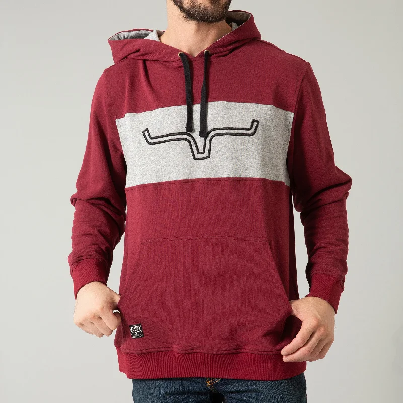 Men's high-performance workout hoodie-Kimes Ranch Men's Burgandy/Ripon Band Hoodie