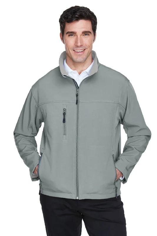 Men's breathable running jacket-Devon & Jones Mens Wind & Water Resistant Full Zip Jacket - Charcoal Grey