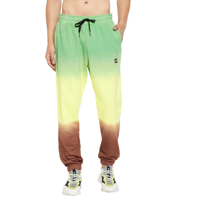 mens casual slacks-Tri Color Oversized Ombre Trackpants