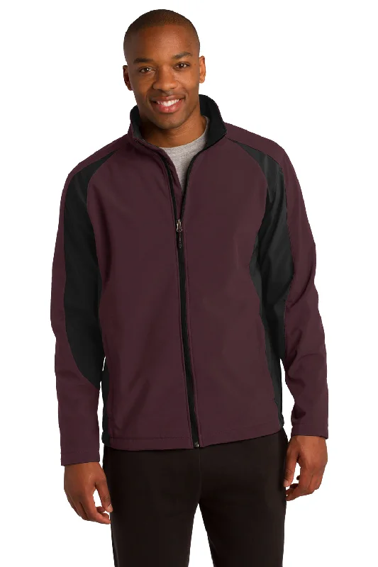 Men's summer utility coat-Sport-Tek Mens Water Resistant Full Zip Jacket - Maroon/Black - Closeout