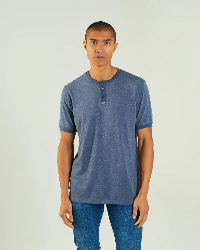 Men's ultra-breathable t-shirt-Marcel Tee Steel Indigo