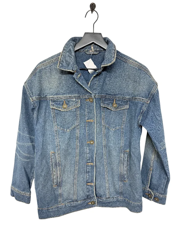 Men's high-performance hiking jacket-Jacket Denim By Free People In Blue Denim, Size: Xs