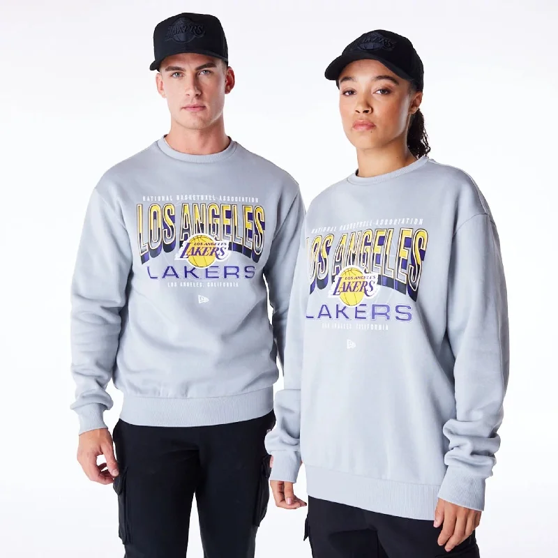 Men's UV protection sweatshirt-LA Lakers NBA Tech Grey Crew Neck Sweatshirt