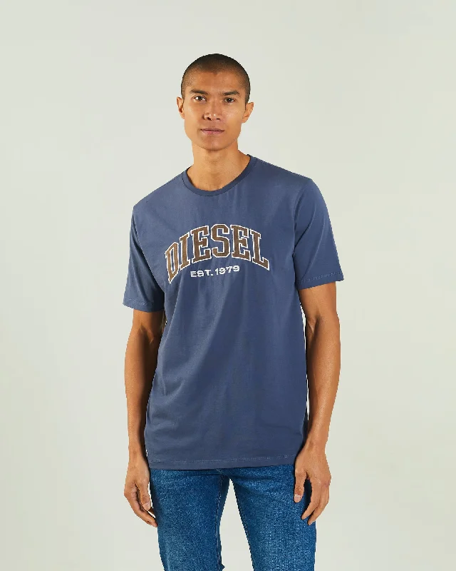 Men's smart technology t-shirt-Ronnie Tee Steel Indigo