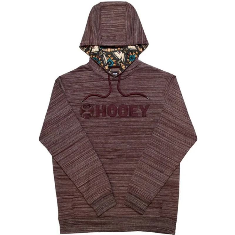 Men's fashionable casual hoodie-Hooey Men's Lock-Up Burgundy Hoody