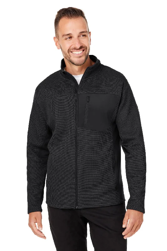 Men's versatile field jacket-Spyder Mens Constant Canyon Full Zip Sweater Jacket - Black