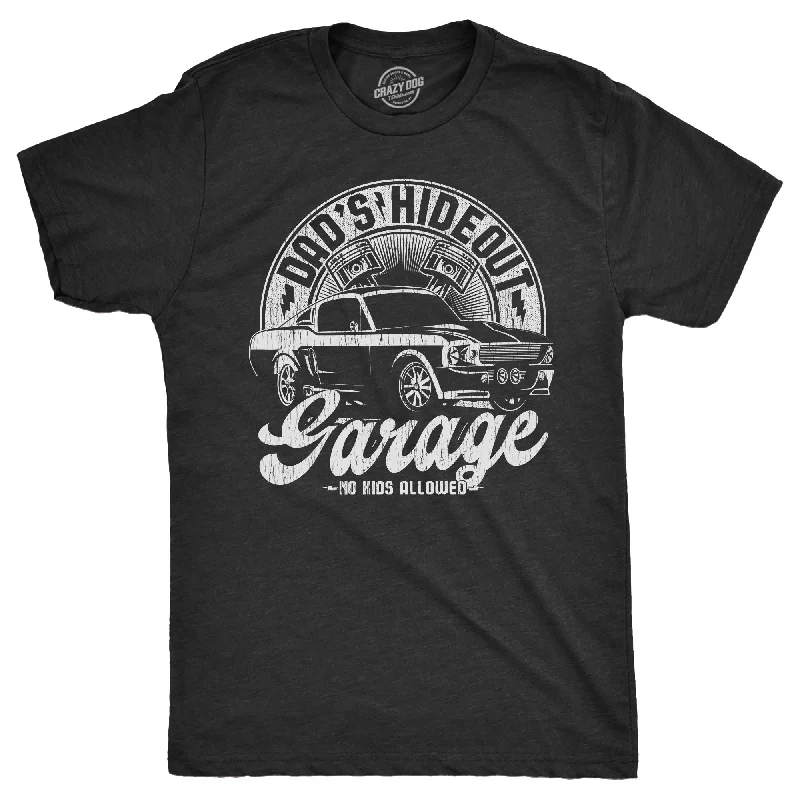 Men's sporty look t-shirt-Dads Hideout Garage Men's T Shirt