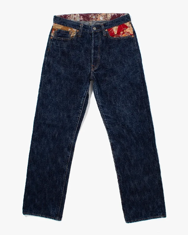 mens spring trousers-Japanese Repro Selvedge Denim Jeans, Studio D'Artisan, Floral Lining - 32