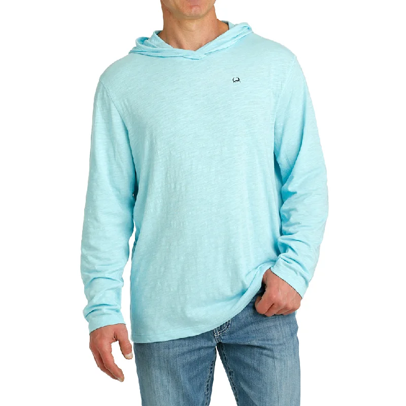 Men's modern travel hoodie-Cinch Men's Light Blue Aflex Hoodie